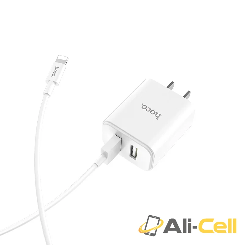 Wall charger “C62 Victoria” dual USB port 3C set with cable (CN, Set With Lightning Cable) — 3