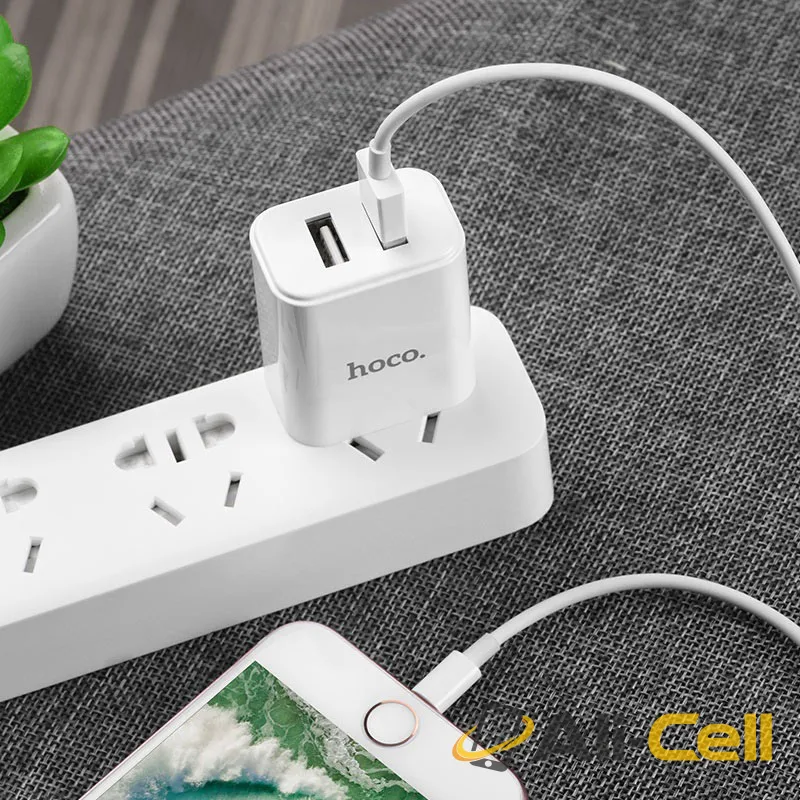 Wall charger “C62 Victoria” dual USB port 3C set with cable (CN, Set With Lightning Cable) — 5
