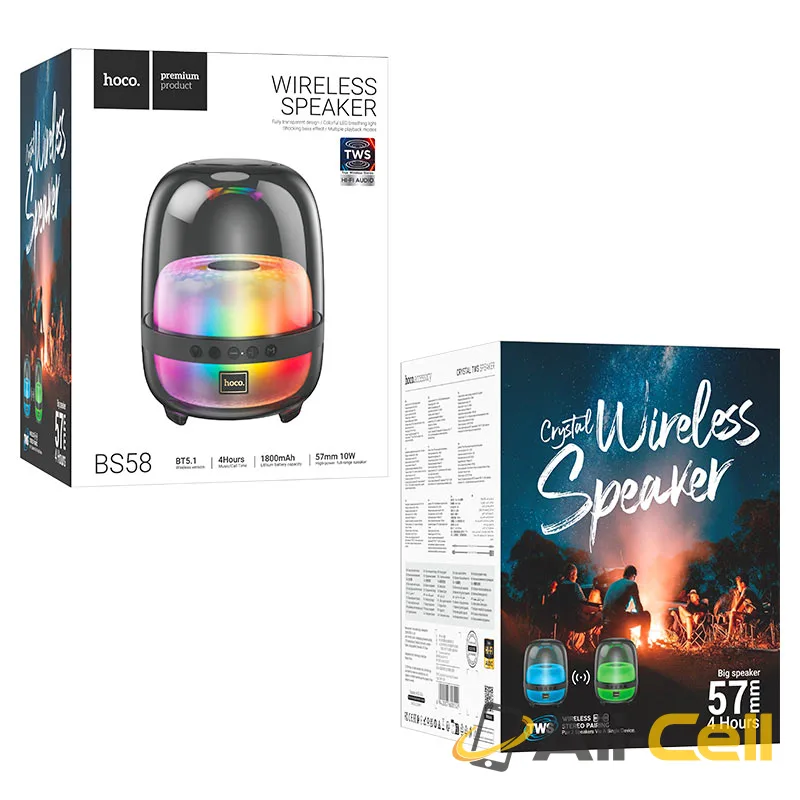 Wireless speaker “BS58 Crystal” portable loudspeaker (Bs58 Magic Black Night) — 8