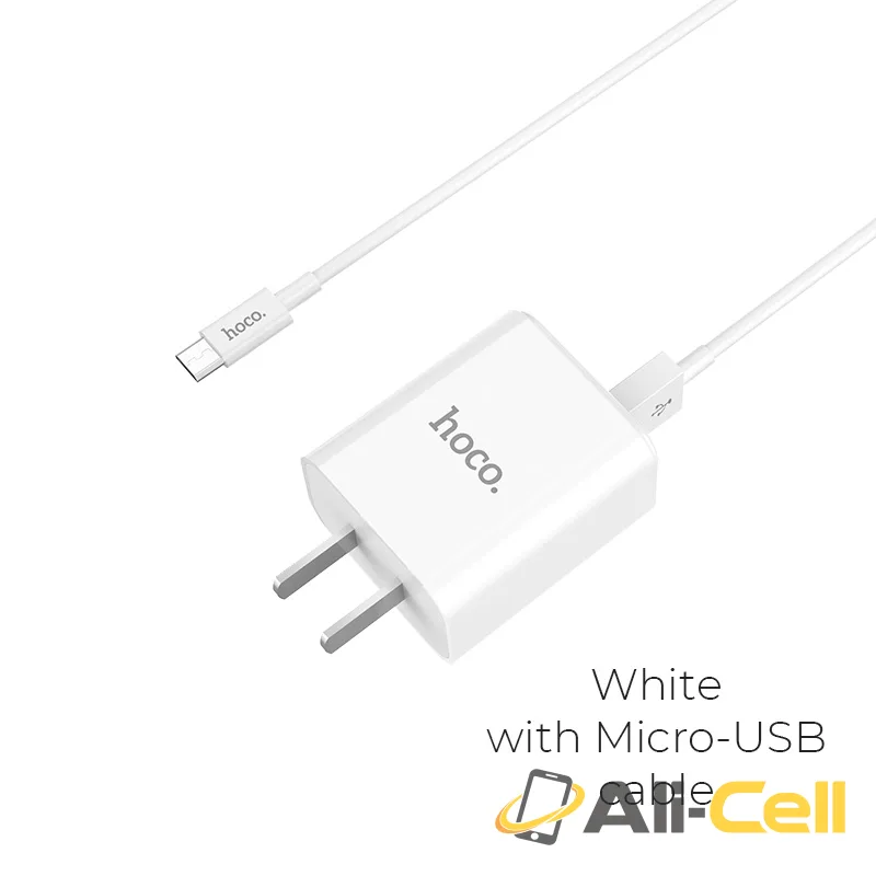 Wall charger “C62 Victoria” dual USB port 3C set with cable (CN, Set With Micro Usb Cable)