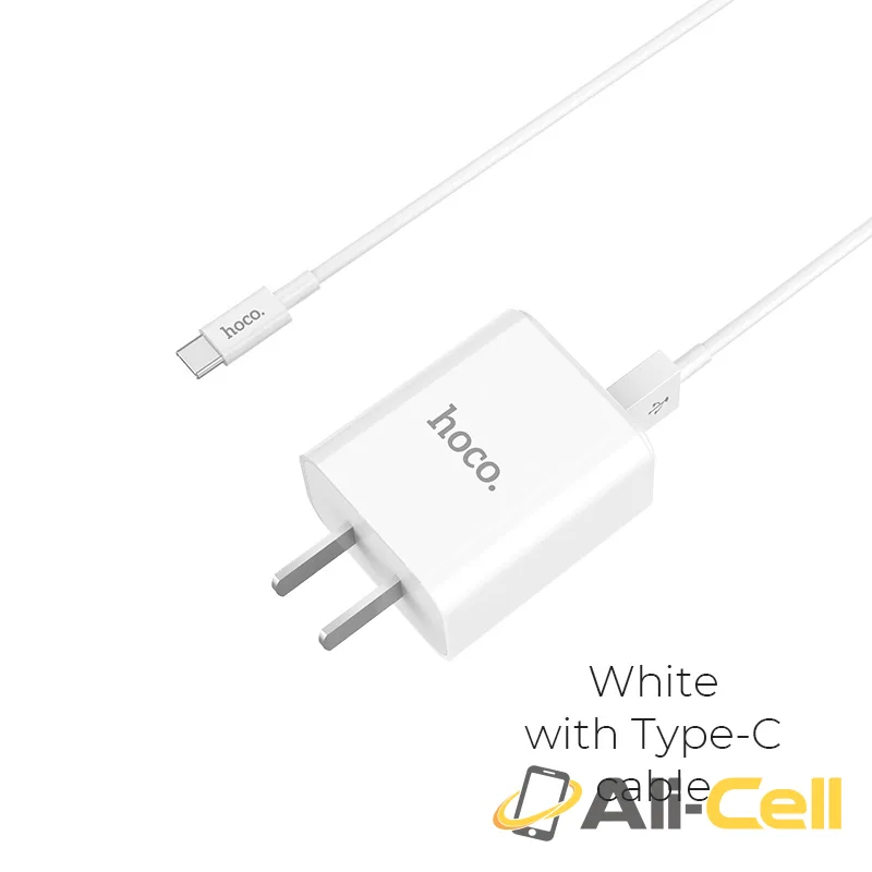 Wall charger “C62 Victoria” dual USB port 3C set with cable (CN, Set With Type C Cable)