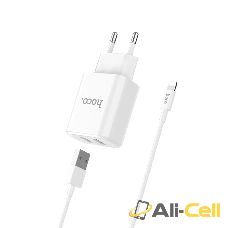 Wall charger “C62A Victoria” dual USB port EU set with cable (Set With Lightning Cable) — 2