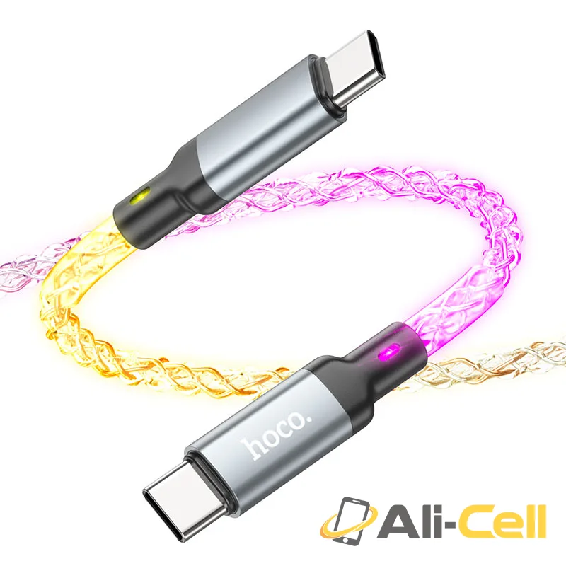 Cable Type-C to Type-C “U112 Shine” 60W fast charge (U112 60w Tc Tc Grey, 1.0m) — 2