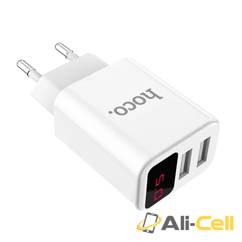 Wall charger “C63A Victoria” dual USB ports LED digital display EU — 3