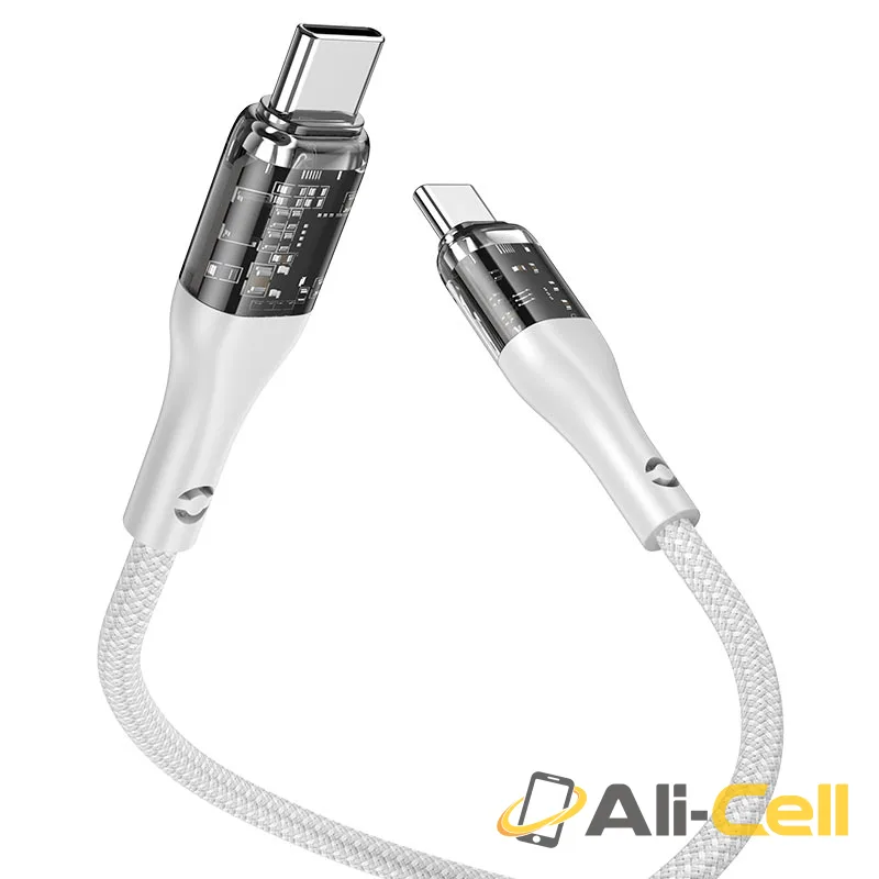 Cable Type-C to Type-C “U115 Transparent Discovery Edition” 100W fast charge (U115 100w Tc Tc Black, 1.2m) — 3