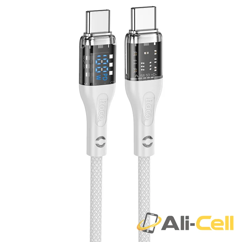 Cable Type-C to Type-C “U115 Transparent Discovery Edition” 100W fast charge (U115 100w Tc Tc Grey, 1.2m)