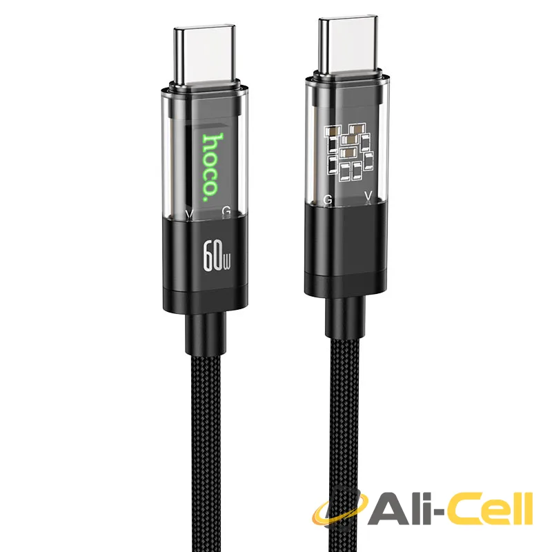 Cable Type-C to Type-C “U116 Transparent Discovery Edition” 60W fast charge (U116 60w Tc Tc Black, 1.2m)