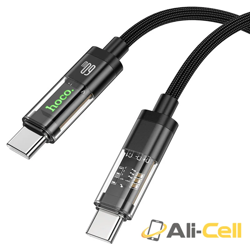 Cable Type-C to Type-C “U116 Transparent Discovery Edition” 60W fast charge (U116 60w Tc Tc Black, 1.2m) — 5