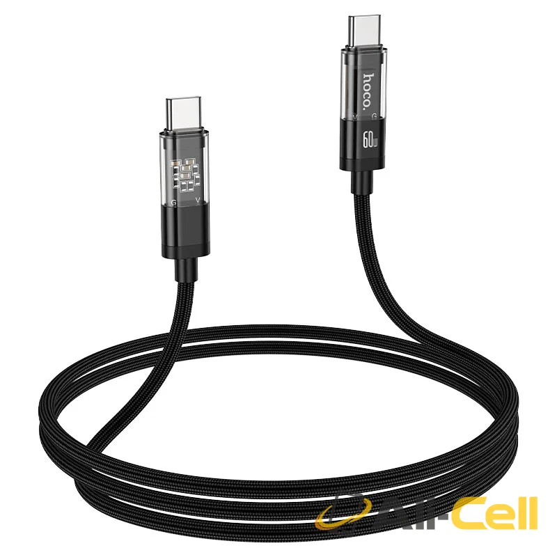 Cable Type-C to Type-C “U116 Transparent Discovery Edition” 60W fast charge (U116 60w Tc Tc Black, 1.2m) — 6