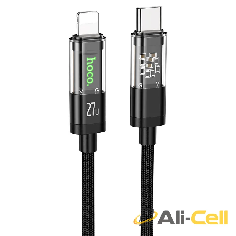 Cable Type-C to Lightning “U116 Transparent Discovery Edition” 27W fast charge (U116 Pd Tc Ltn Black, 1.2m)
