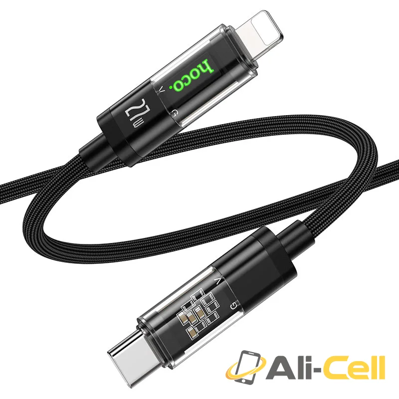 Cable Type-C to Lightning “U116 Transparent Discovery Edition” 27W fast charge (U116 Pd Tc Ltn Black, 1.2m) — 4