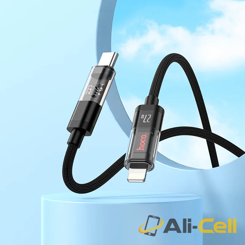 Cable Type-C to Lightning “U116 Transparent Discovery Edition” 27W fast charge (U116 Pd Tc Ltn Black, 1.2m) — 8