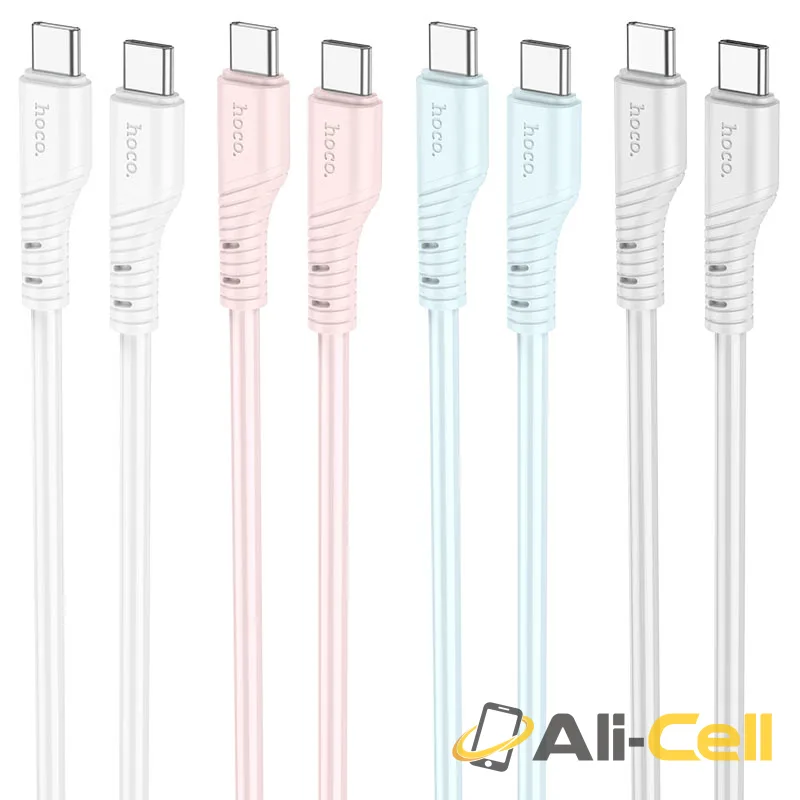 Cable Type-C to Type-C “X97 Crystal color” PD 60W fast charge (X97 60w Tc Tc White, 1.0m) — 5