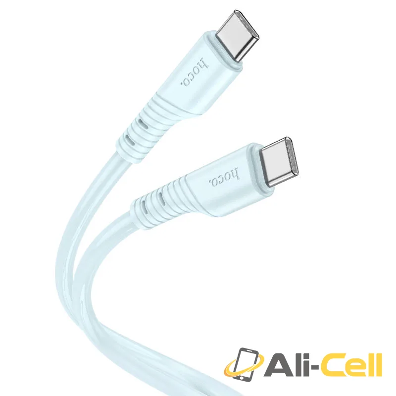 Cable Type-C to Type-C “X97 Crystal color” PD 60W fast charge (X97 60w Tc Tc Light Blue, 1.0m) — 2