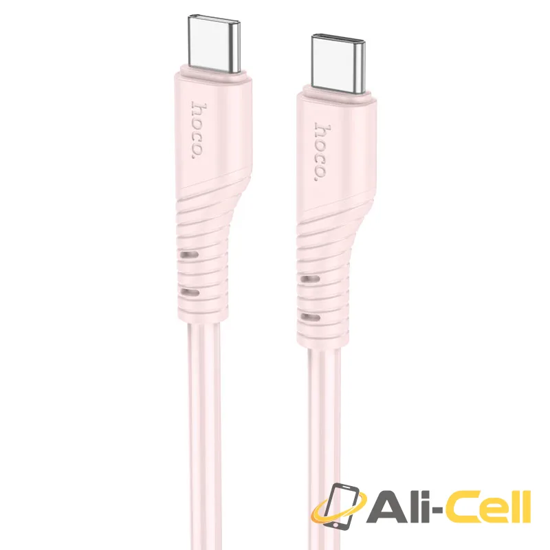 Cable Type-C to Type-C “X97 Crystal color” PD 60W fast charge (X97 60w Tc Tc Light Pink, 1.0m)