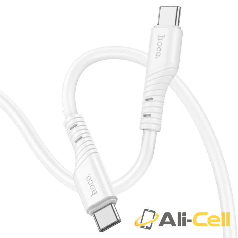 Cable Type-C to Type-C “X97 Crystal color” PD 60W fast charge (X97 60w Tc Tc Light Pink, 1.0m) — 3