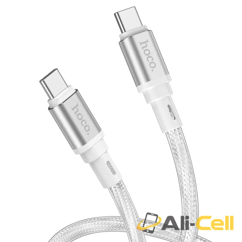 Cable Type-C to Type-C “X98 Crystal ice” PD 60W fast charge (X98 60w Tc Tc Silver, 1.0m) — 2