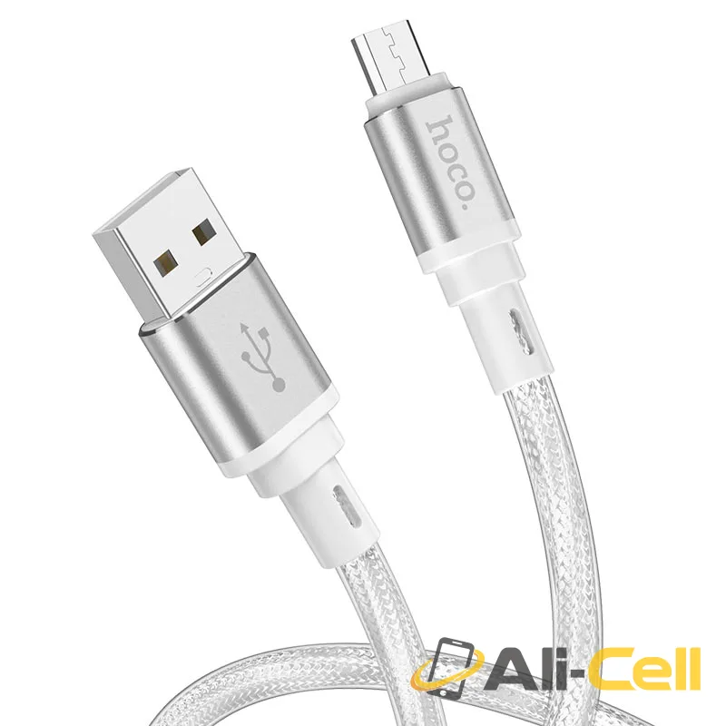 Cable USB to Micro-USB “X98 Crystal ice” (X98 Usb Musb Silver, 1.0m) — 2