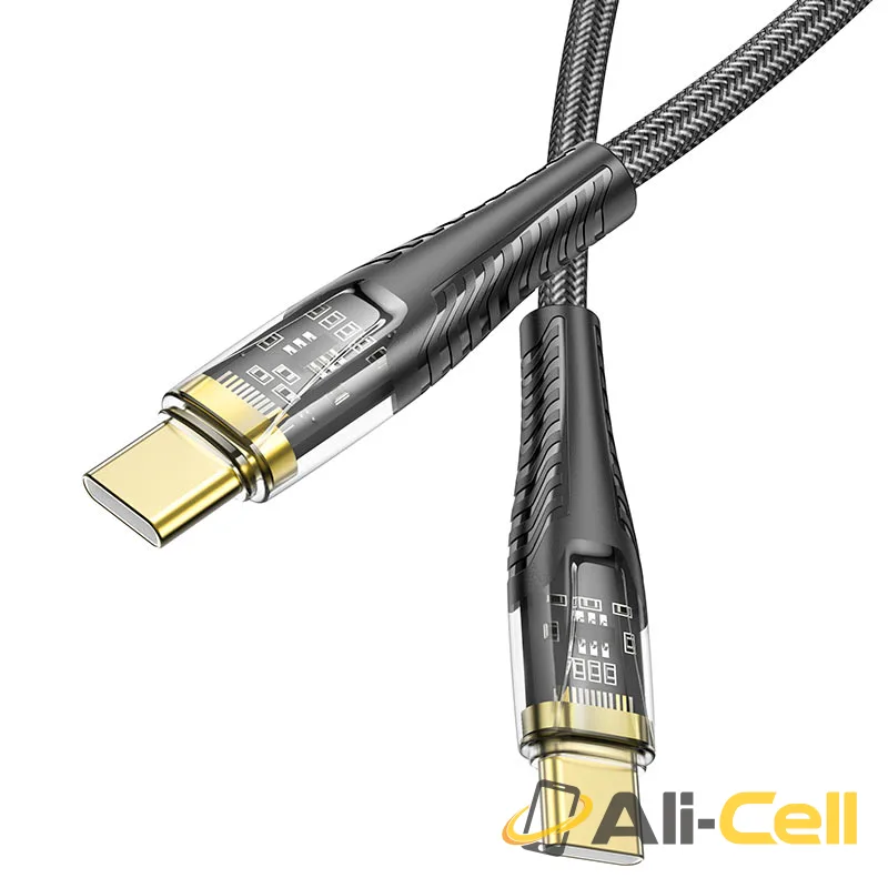 Cable Type-C to Type-C “U121 Gold standard” 60W fast charge (U121 60w Tc Tc Black, 1.2m) — 3