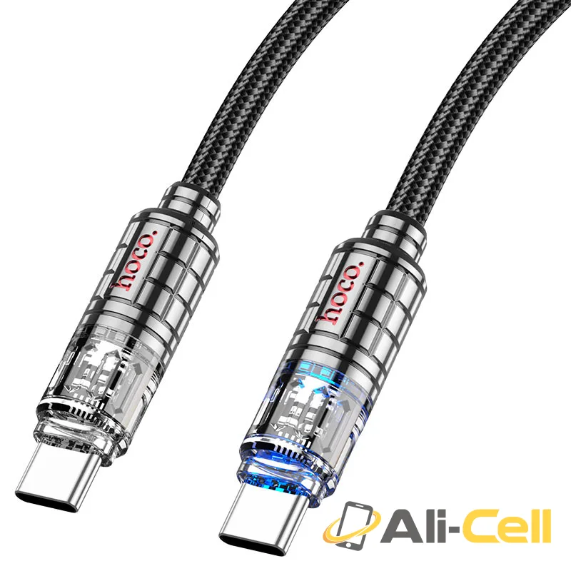 Cable Type-C to Type-C “U122 Lantern” 60W fast charge (U122 60w Tc Tc Black, 1.2m) — 2