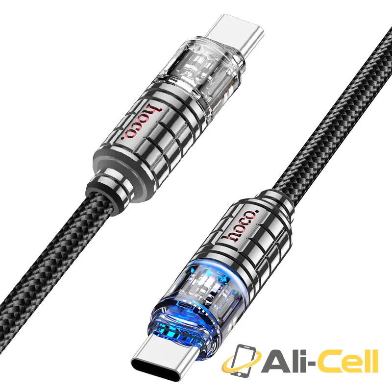 Cable Type-C to Type-C “U122 Lantern” 60W fast charge (U122 60w Tc Tc Black, 1.2m) — 6
