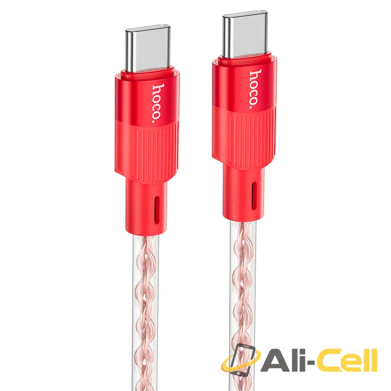 Cable Type-C to Type-C “X99 Crystal junction” PD 60W fast charge (X99 60w Tc Tc Red, 1.0m)