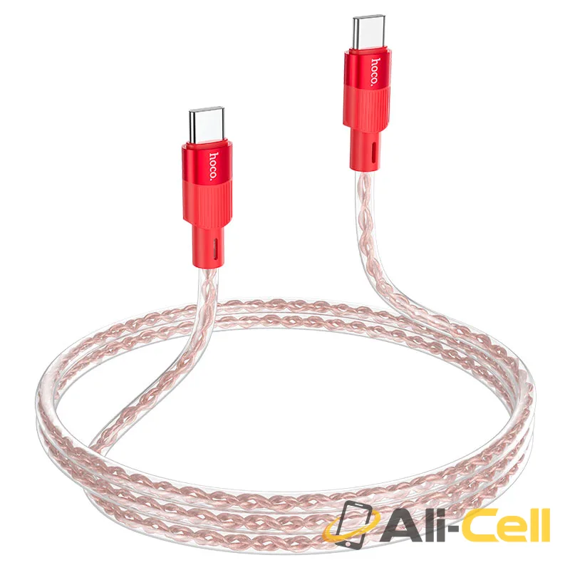 Cable Type-C to Type-C “X99 Crystal junction” PD 60W fast charge (X99 60w Tc Tc Red, 1.0m) — 5