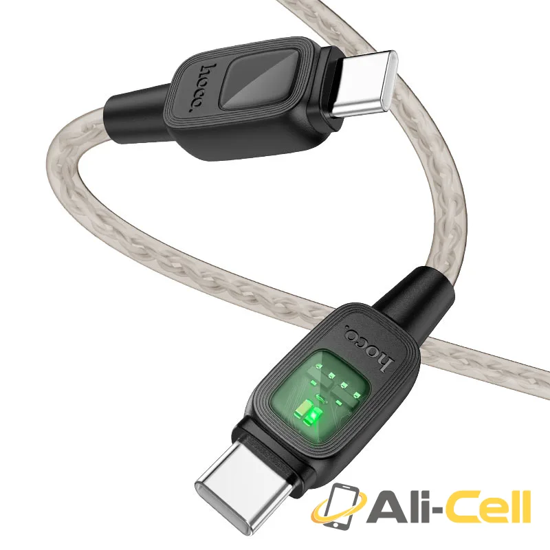 Cable Type-C to Type-C “U124 Stone” PD 60W fast charge (U124 60w Tc Tc Black, 1.2m) — 2