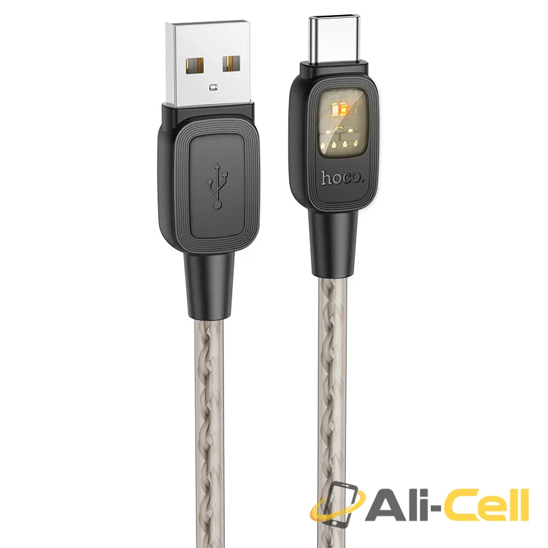 Cable USB to Type-C “U124 Stone” intelligent power-off (U124 Usb Tc Black, 1.2m)