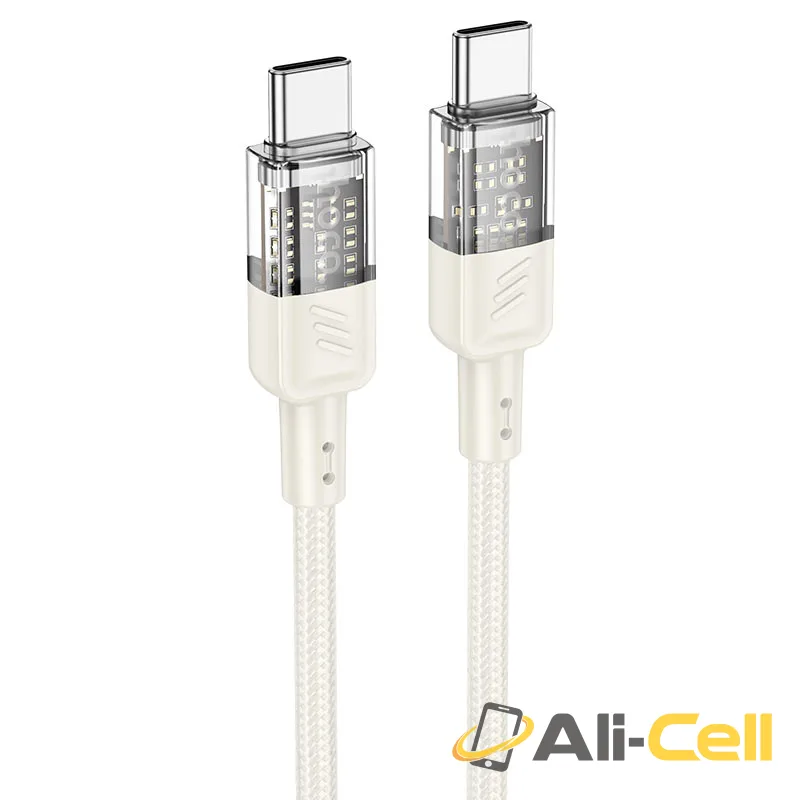 Cable Type-C to Type-C “U129 Spirit” PD 60W fast charge (U129 60w Tc Tc Beige, 1.2m)