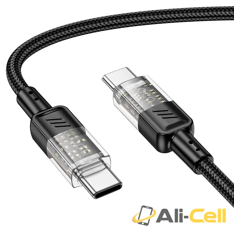 Cable Type-C to Type-C “U129 Spirit” PD 60W fast charge (U129 60w Tc Tc Beige, 1.2m) — 4