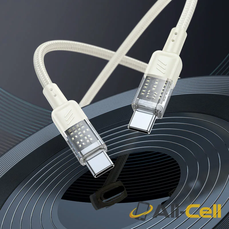 Cable Type-C to Type-C “U129 Spirit” PD 60W fast charge (U129 60w Tc Tc Beige, 1.2m) — 8