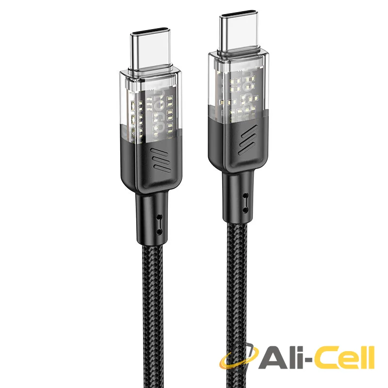 Cable Type-C to Type-C “U129 Spirit” PD 60W fast charge (U129 60w Tc Tc Black, 1.2m)
