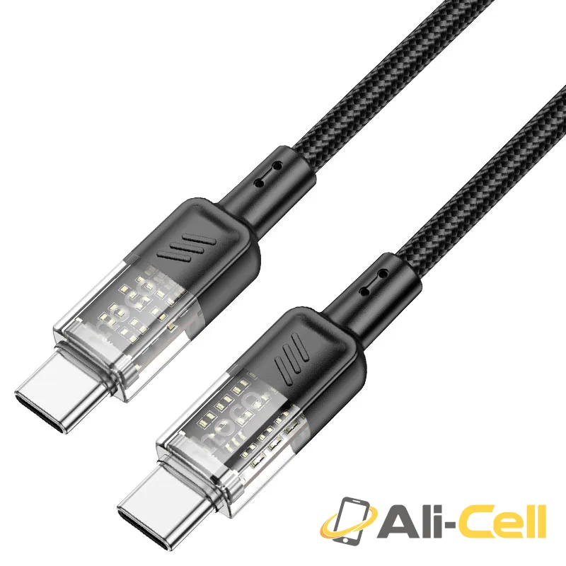 Cable Type-C to Type-C “U129 Spirit” PD 60W fast charge (U129 60w Tc Tc Black, 1.2m) — 2