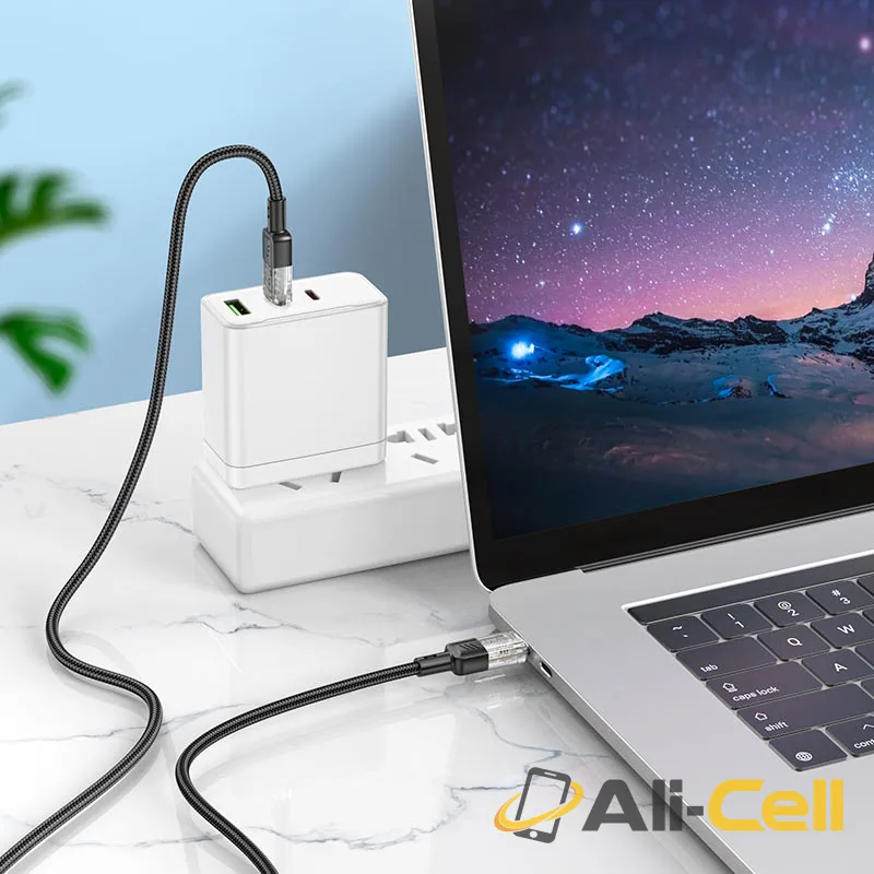 Cable Type-C to Type-C “U129 Spirit” PD 60W fast charge (U129 60w Tc Tc Black, 1.2m) — 7