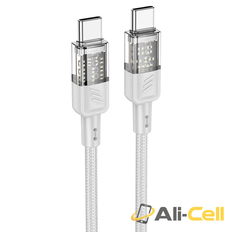 Cable Type-C to Type-C “U129 Spirit” PD 60W fast charge (U129 60w Tc Tc Grey, 1.2m)