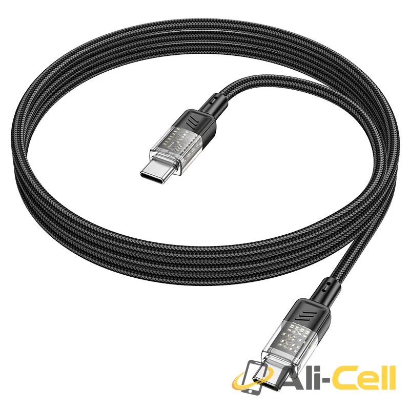 Cable Type-C to Type-C “U129 Spirit” PD 60W fast charge (U129 60w Tc Tc Grey, 1.2m) — 6