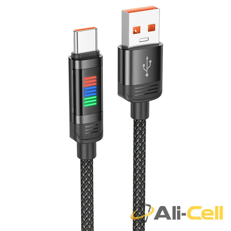 Cable USB to Type-C “U126 Lantern” 5A fast charge (U126 5a Usb Tc Black, 1.2m)