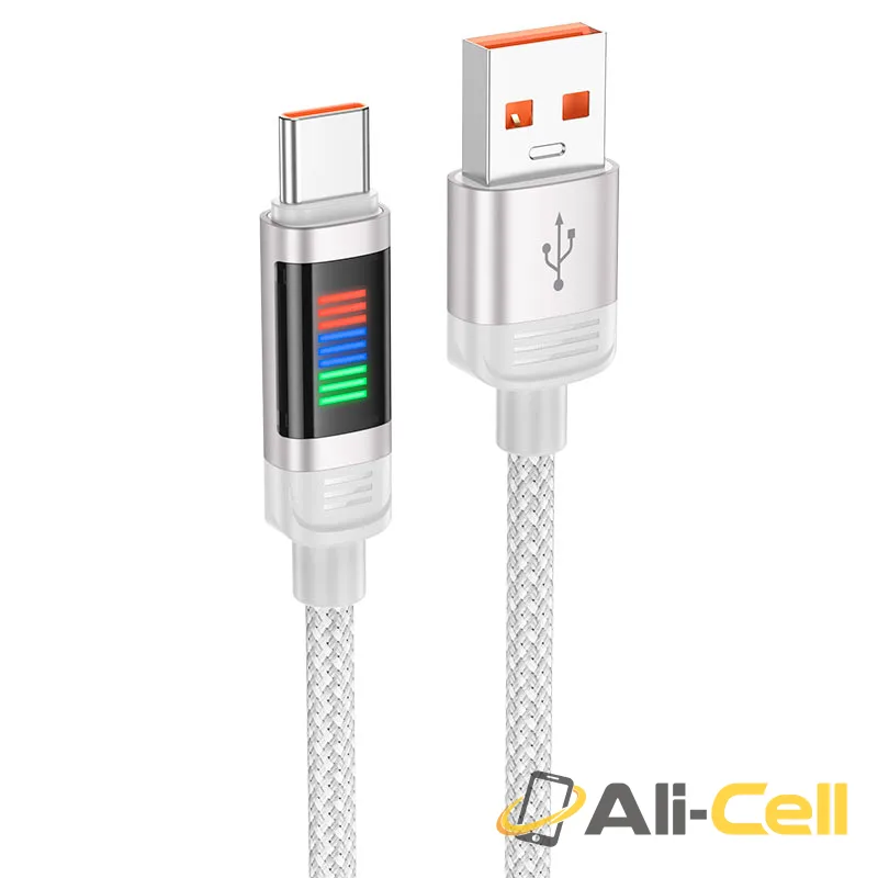 Cable USB to Type-C “U126 Lantern” 5A fast charge (U126 5a Usb Tc Grey, 1.2m)