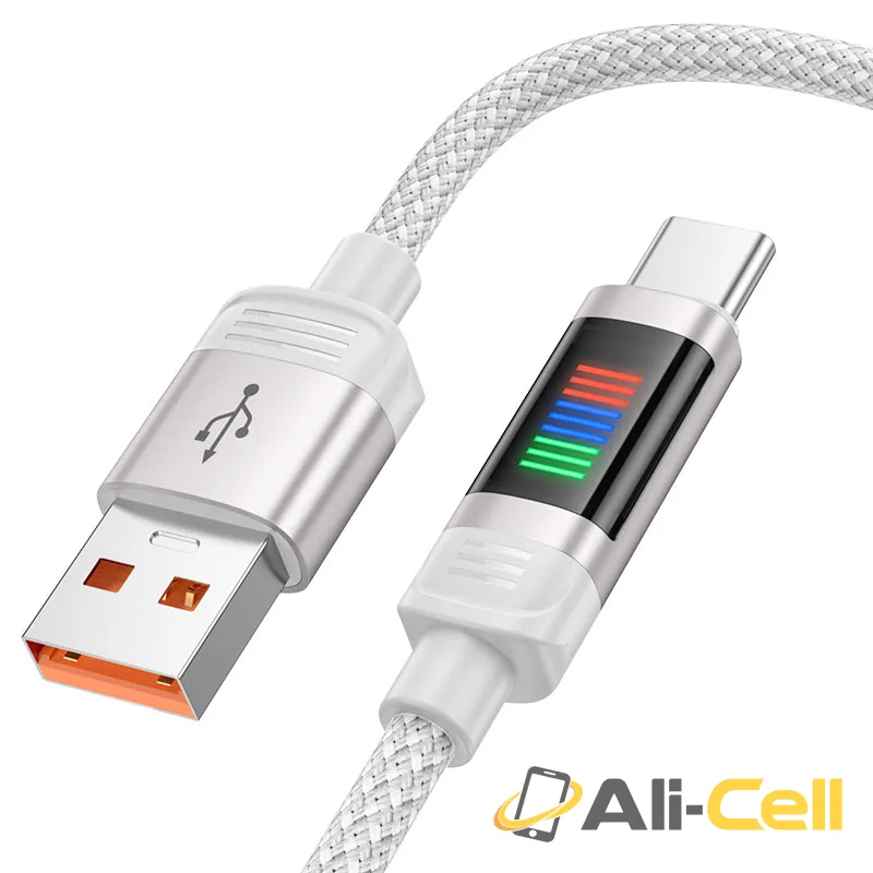 Cable USB to Type-C “U126 Lantern” 5A fast charge (U126 5a Usb Tc Grey, 1.2m) — 2
