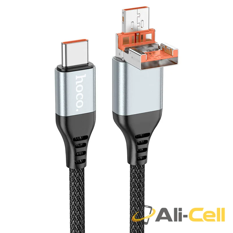 Cable USB / Type-C to Type-C “U128 Viking” PD 60W fast charge (U128 2in1 Tc Black, 1.2m)
