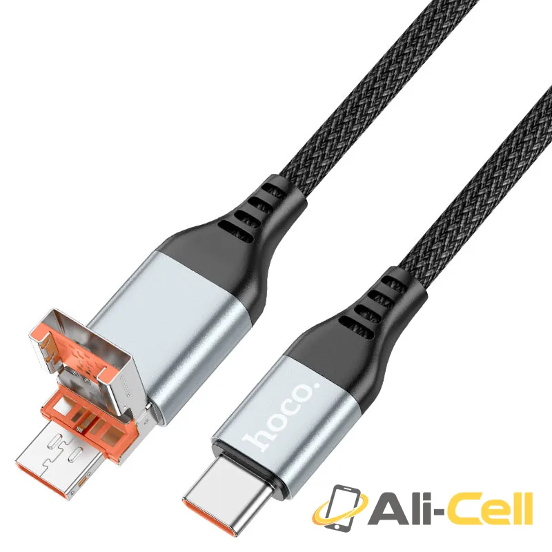 Cable USB / Type-C to Type-C “U128 Viking” PD 60W fast charge (U128 2in1 Tc Black, 1.2m) — 3