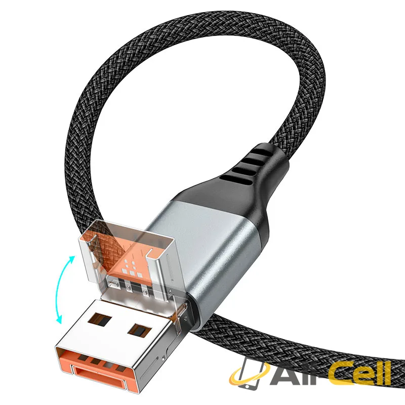 Cable USB / Type-C to Type-C “U128 Viking” PD 60W fast charge (U128 2in1 Tc Black, 1.2m) — 5
