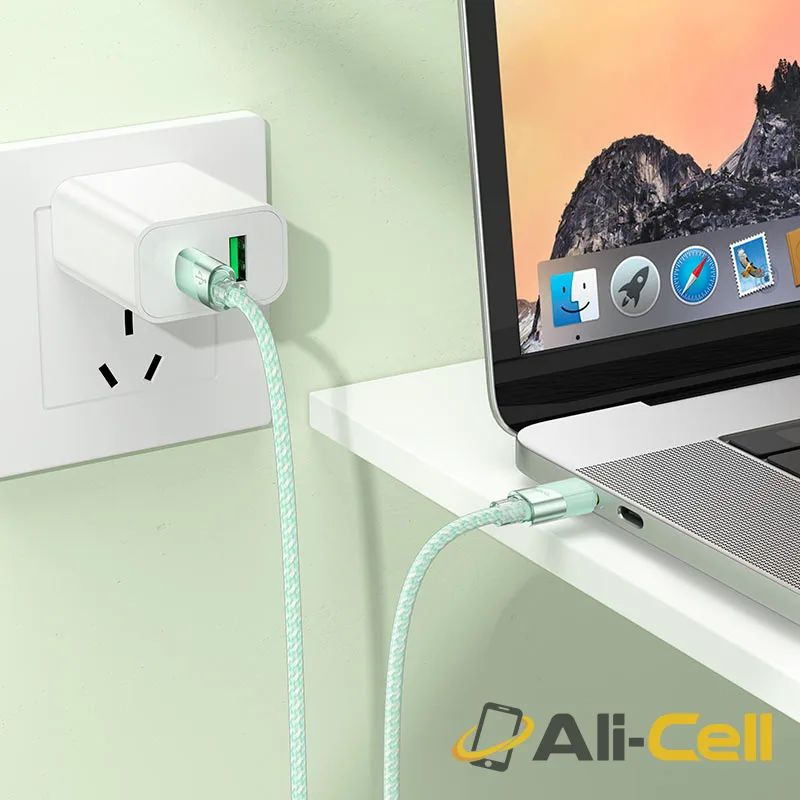 Cable Type-C to Type-C “U132 Beijing” PD 60W fast charge (U132 60w Tc Tc Green, 1.2m) — 7