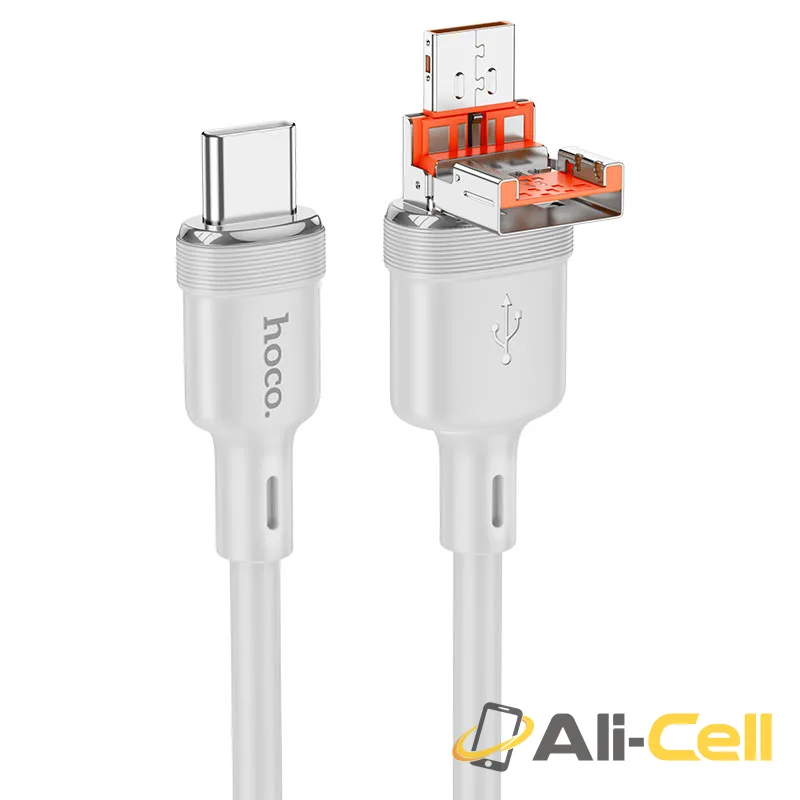 Cable USB / Type-C to Type-C “U131 Afortunado” PD 60W (U131 2in1 Tc Grey, 1.2m)