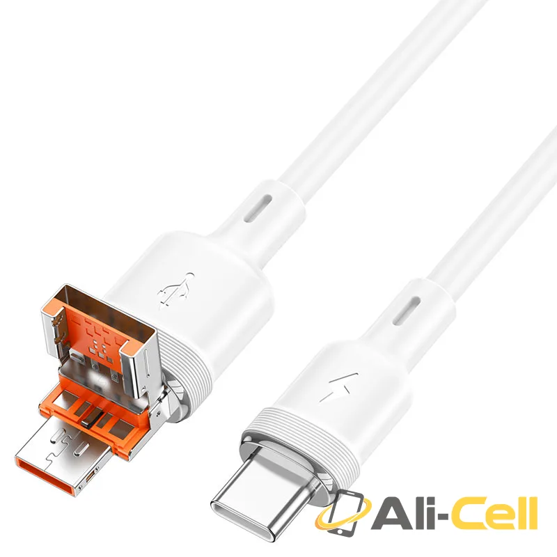 Cable USB / Type-C to Type-C “U131 Afortunado” PD 60W (U131 2in1 Tc Grey, 1.2m) — 2