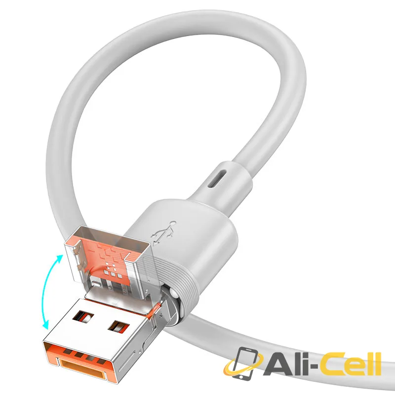 Cable USB / Type-C to Type-C “U131 Afortunado” PD 60W (U131 2in1 Tc Grey, 1.2m) — 3
