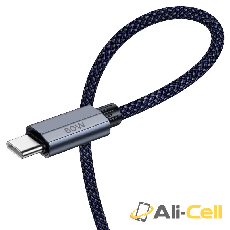 Cable Type-C to Type-C “U134 Primero” PD 60W fast charge (U134 60w Tc Tc Grey, 1.2m) — 3