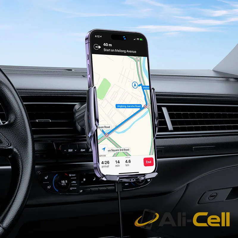 Car wireless charger “CA202 Plus Enlightener” for air outlet (Ca202 Plus Black Metal Grey) — 8
