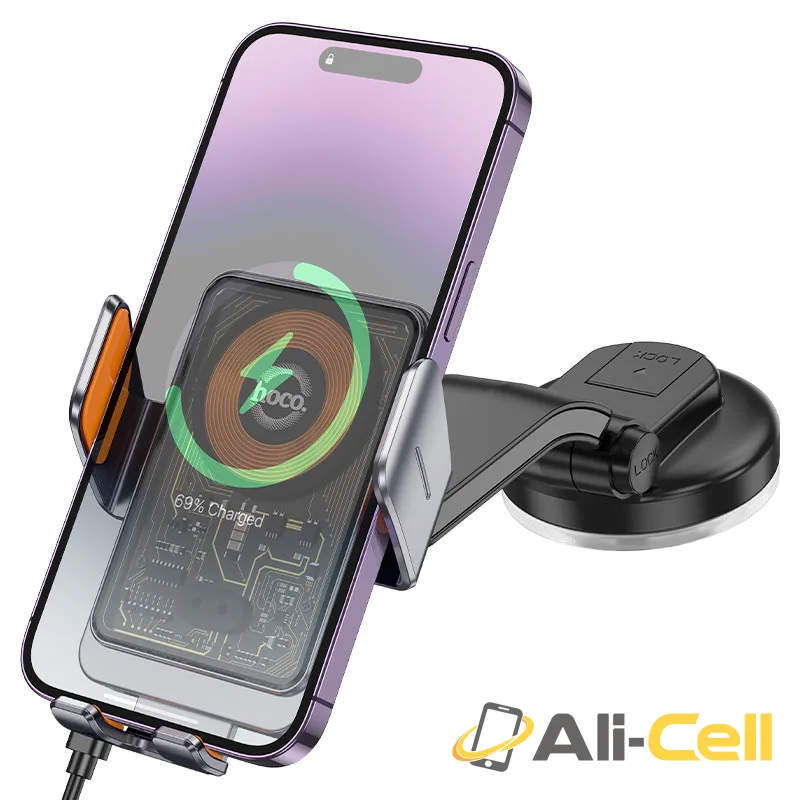 Car wireless charger “HW8” for dashboard (Hw8 Metal Grey) — 3